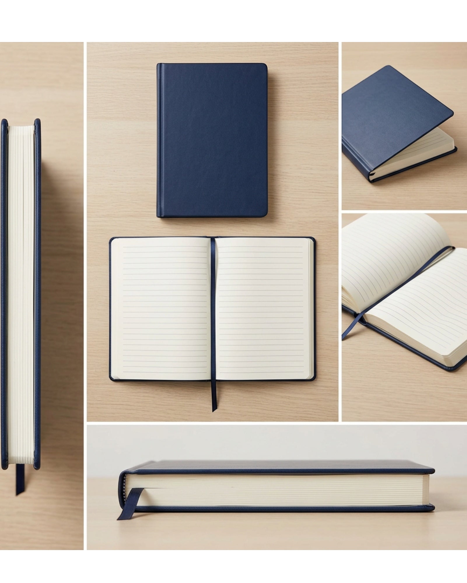 Wpmxg Leatherette Journal Navy A5 with Ribbon Bookmark