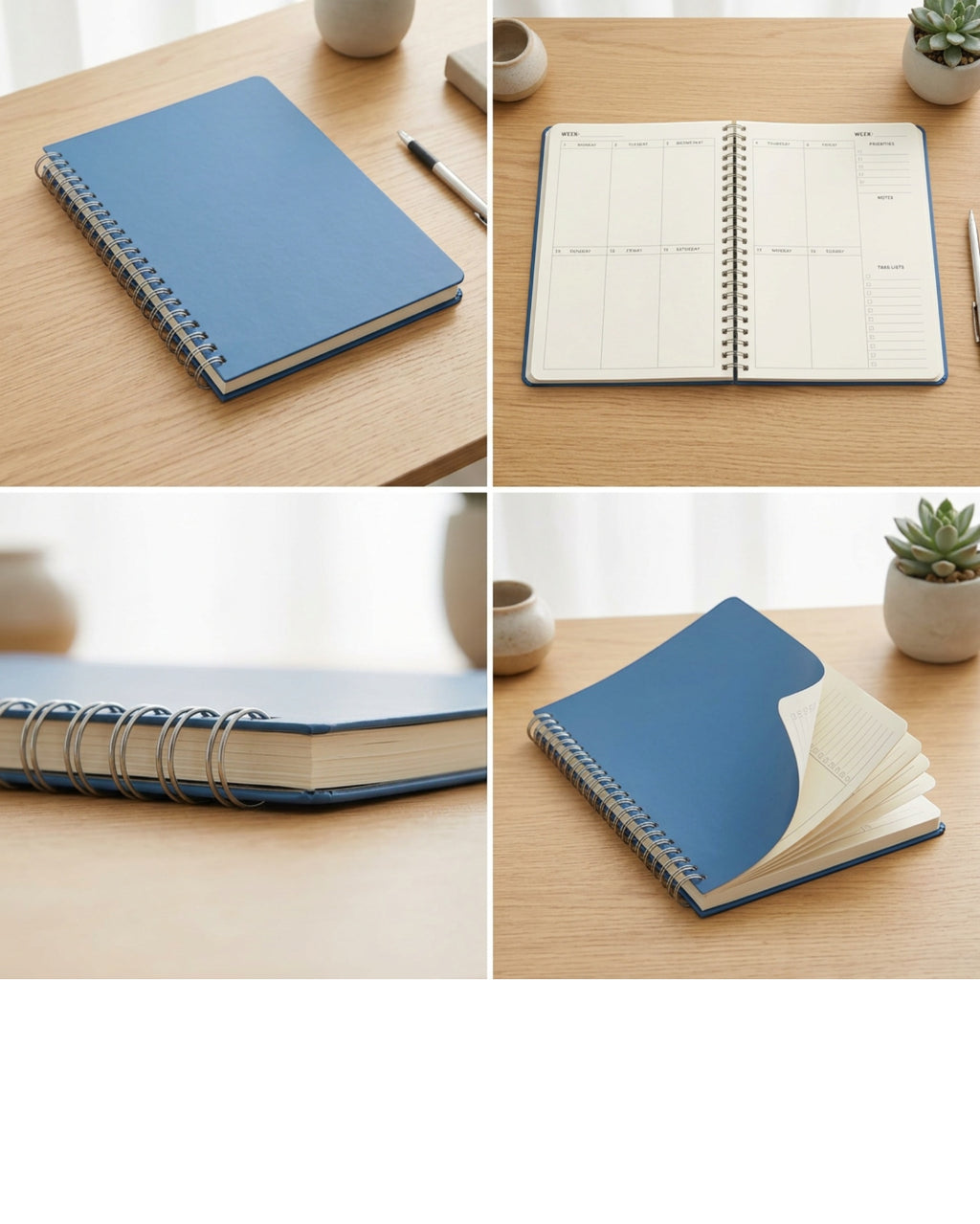 Wpmxg Spiral Paper Planner Blue B5 Weekly Layout