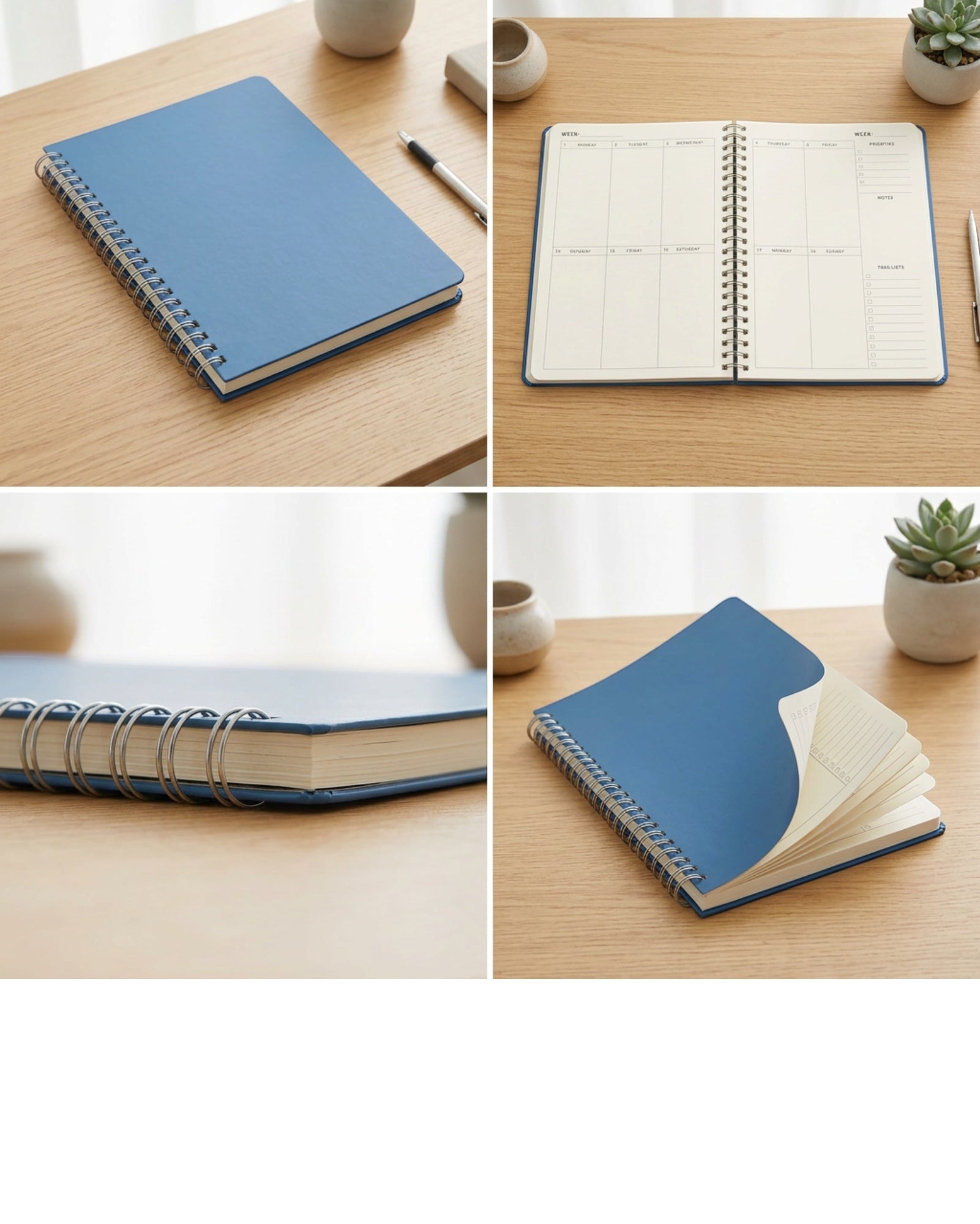 Wpmxg Spiral Paper Planner Blue B5 Weekly Layout